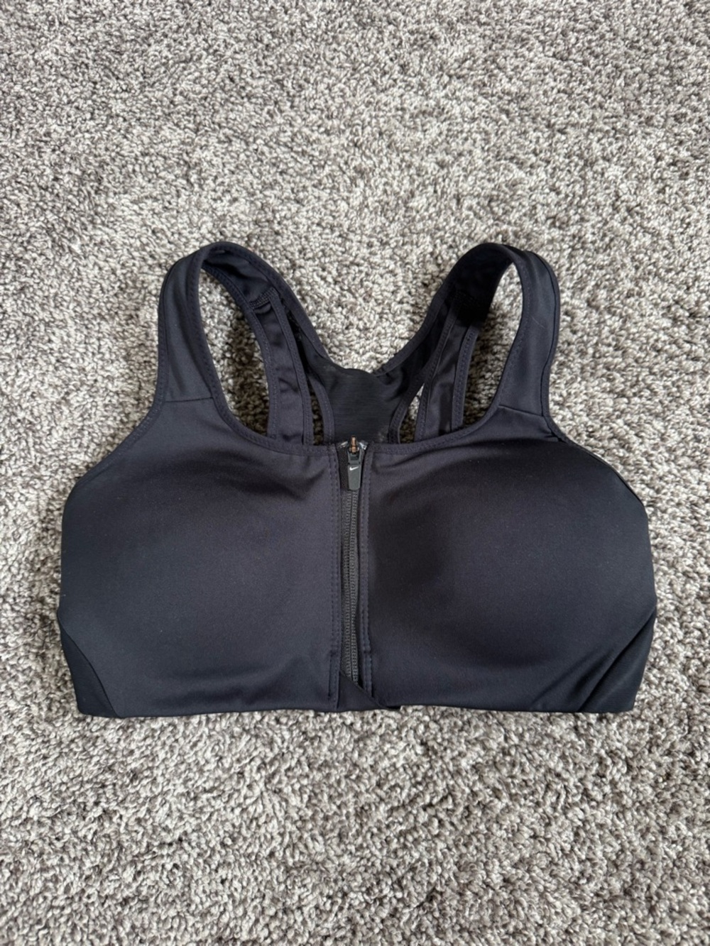 Nike Black Front-Zip High Support Sports Bra Size S, (A-2)